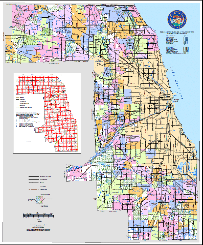 Cook County Map With Cities - Paule Meghan